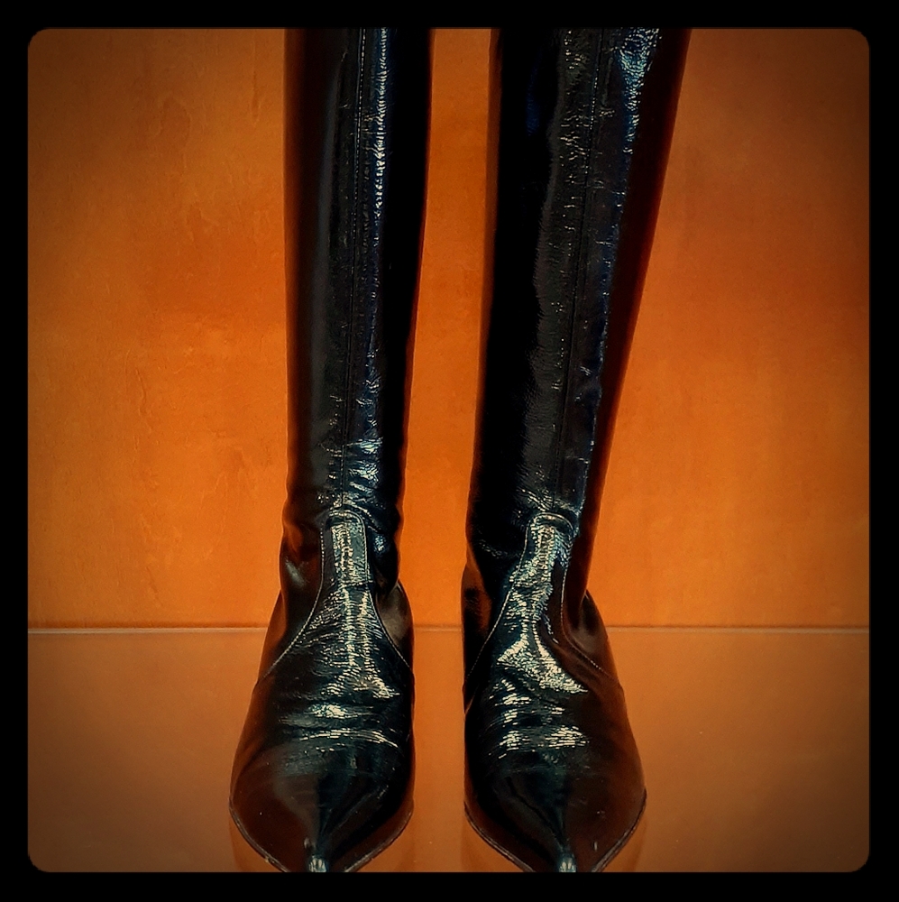 🇨🇮 Patent Leather Black Boots